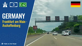 Driving in Germany: Autobahn A3 E42 from Frankfurt am Main to Aschaffenburg