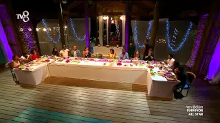 Survivor All Star - Yarışmacıların Birleşme Partisindeki Yemek Keyfi (6.Sezon 41.Bölüm)