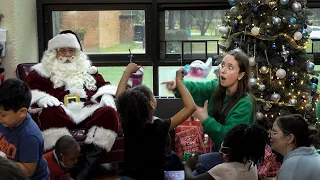 Santa visits deaf students