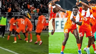 Oumar Diakité célèbre en biama bossu son but face au Bénin, Gradel en pleurs après son but | MOHDIA