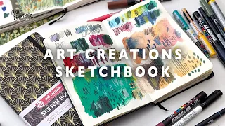 How I Use Mixed Media in the Royal Talens Art Creations Sketchbook – test materials & paint with me!