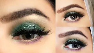 Sea Green Glitter Party Eye Makeup Tutorial/#eyemakeup #trending /zubariafaheem