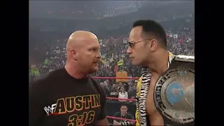 The Rock Calls Out Kurt Angle But Gets Stone Cold Steve Austin Entrance Pop WWE Raw 2-26-2001