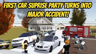 Greenville, Wisc Roblox l First Car SURPRISE Birthday Party CRASH Roleplay