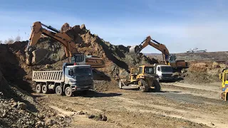 Caterpillar 385C And Liebherr 976 Excavators Loading Trucks - Sotiriadis/Labrianidis Mining Works