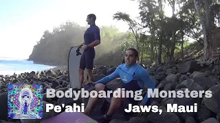 Bodyboarding Monsters Waves at Pe'ahi Jaws Maui