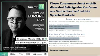 Onlinekonferenz Welt-Down-Syndrom-Tag 2021 (Leichte Sprache): EU for Trisomy21