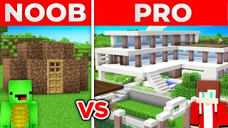 JJ And Mikey NOOB vs PRO : Modern House Build Challenge in Minecraft Maizen