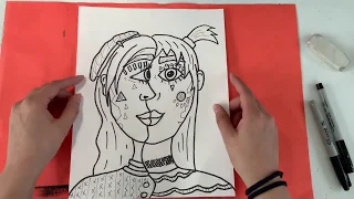How to draw a Picasso portrait Part 1
