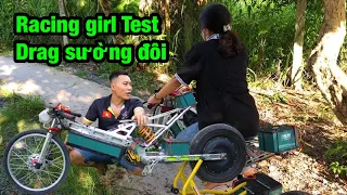 chiếc xe điện drag đỉnh cao nhất tú fuho từng gập và 1 pha test xe của racing girl đỉnh cao