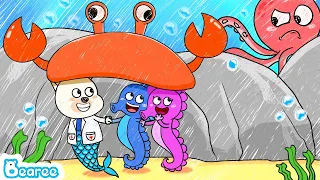 Mermaid Bearee Helps Seahorse Family Escape Naughty Octopus | Underwater Adventure | Kids Cartoon