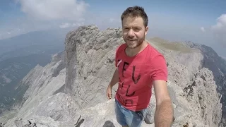 Climbing on the top of Mountain Olympus in Greece