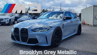 NEW ARRIVAL! 2024 BMW M3 Brooklyn Grey Metallic on Fiona Red Merino Leather 6 Speed OEM+ #BMW #g80