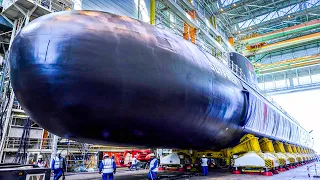 US Navy nuclear submarine manufacturing process - Inside cruise ship making factory