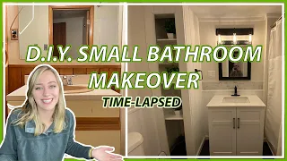 SMALL BATHROOM MAKEOVER TIME LAPSE | Bathroom Remodel Time Lapse DIY Renovation Start to Finish