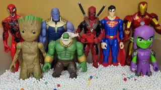 CAPTAIN AMERICA VS IRONMAN VS SPIDERMAN VS THOR VS HULK VS SUPERMAN SUPERHERO AVENGERS UNBOXING