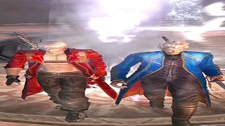 Wide Dante and Vergil walking but they are always in frame
