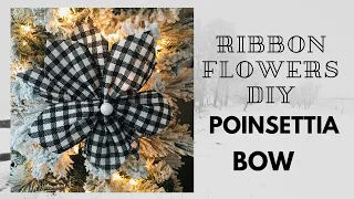 Ribbon Poinsettia Flower DIY Bow