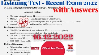 IELTS Listening Actual Test 2022 with Answers | 16.12.2022
