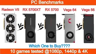 AMD Radeon VII vs RX 5700 XT vs RX 5700 vs Vega 64 vs Vega 56 Benchmarks