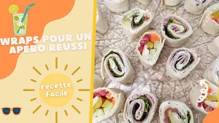 3 IDÉES DE WRAPS POUR L'APÉRO -  RECETTES SIMPLES ET DÉLICIEUSES