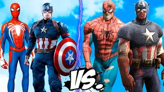 Spider-man & Captain America vs Zombie Captain America & Zombie Spider- man - Superheroes vs Zombies