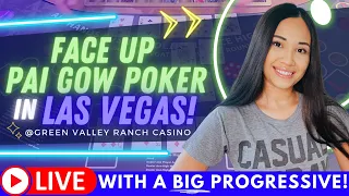 💛 LIVE: Face Up Pai Gow Poker at Green Valley Ranch Casino in Las Vegas with a BIG PROGRESSIVE!
