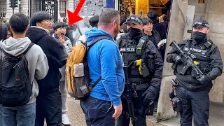 Armed Police Intervened as Group Of Silly Teenagers Disrespects the King’s Guard!!!