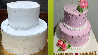 flower cake design step cake tutorial pink Cake decoration flower cake recipe fency cake design