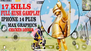 17 KillS IPHONE 14 PLUS PUBG TEST MAX GRAPHICS SOLO VS EVERYBODY!!! OVERHEAT??? #gaming #bgmi #pubg