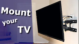 How to Wall Mount a  TV Perfectly...DIY Full Motion Mount Install