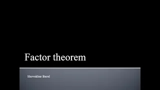 Factor Theorem