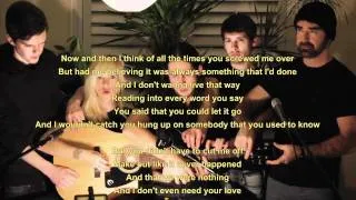 5 People 1 Guitar - Somebody That I Used to Know - Lyrics / Songtext - Walk off the Earth