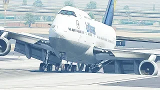 X-Plane 11 - Boeing 747 Landing Gear Failure Emergency