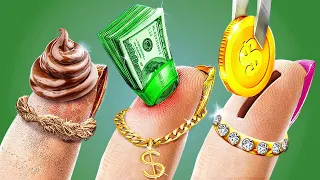 🤑RICH VS BROKE VS GIGA RICH💎Students AMAZING NAILS ! How to Become Popular By 123GO! Series