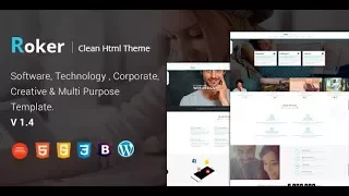 HTML шаблон Roker. IT Стартап, бизнес, софт, SaaS, агентство