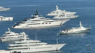 SPECTACULAR YACHTS VIEW FROM THE WATERS OF MONACO * FEAT. 112m. RENAISSANCE MEGAYACHT