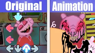 Friday Night Funkin' Peppa Pig : PEPPA EXE Bacon Song | Gameplay x Animation Comparison