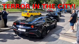 THE REAL OWENM SUPERCARS BRUTAL EXHAUST/REVVING SOUND TERROR IN THE CITY! + POLICE STOP