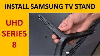 How to INSTALL STAND / LEGS  - SAMSUNG TU8000 65" 4K UHD Assemble Pedestal -  | Techfoot Reviews