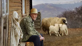 Lonely life of an elderly man in a mountain village far from civilization