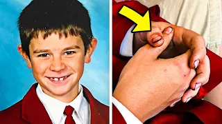 Mom looks closer at son's school photo, and breaks down when his hands reveal the truth