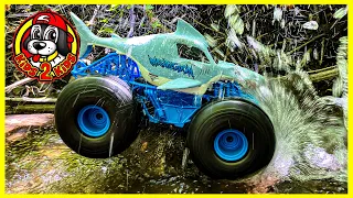 Monster Jam Toy Trucks - MEGALODON STORM RC Car - Waterfall Off-roading & Skatepark GO PRO ADVENTURE