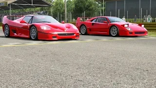 Ferrari F50 vs Ferrari F40 at Monza Full Course