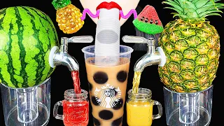 ASMR RAINBOW DRINKS, HOW TO MAKE WATERMELON PARTY KEG, JUICE DISPENSER, BIRD GLASS 신기한 물 먹방 MUKBANG