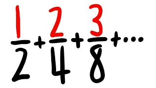 why does 1/2+2/4+3/8+...=2?