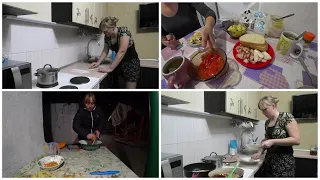 Уборка в кухне, Готовлю на два дня, Борщ, Отбивные куриные и пюрешка, Сломалась сэндвичница(