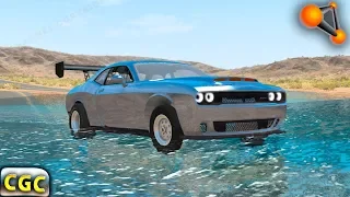 BeamNG Drive Car Surfing Crashes and Fails (Sliding, saw spikes) #11