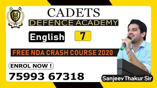 English Class-07 | NDA/AIRFORCE/NAVY/AFCAT/CDS | Cadets Defence Academy | Nda 2020