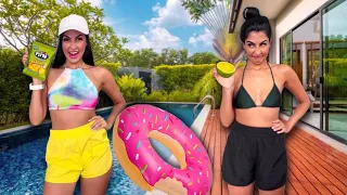 RICO VS POBRE  NA PISCINA DA ESCOLA BRUNA VS JACIARA #ricovspobre